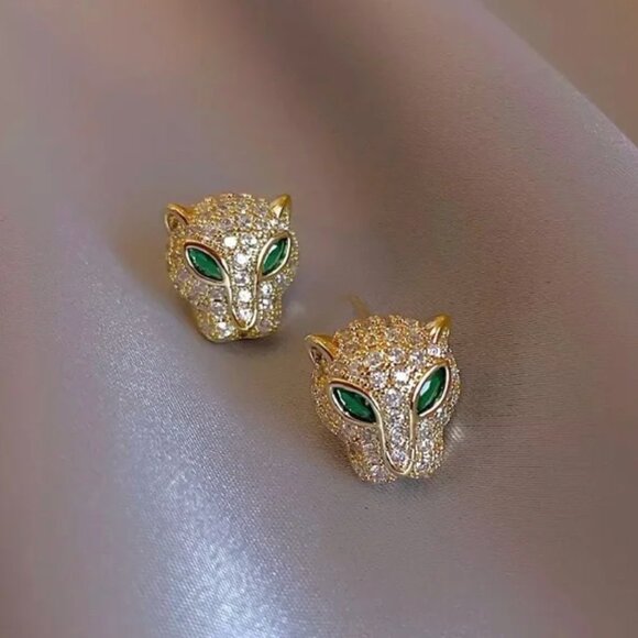 Emerald Panther earrings - Picture 3 of 3